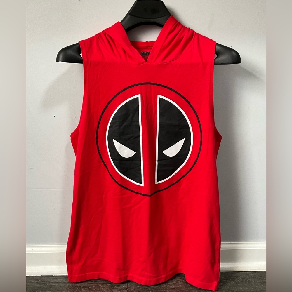 Men's sleeveless shirt "MARVEL" with LG hat (42_44) cotton and polyester, red